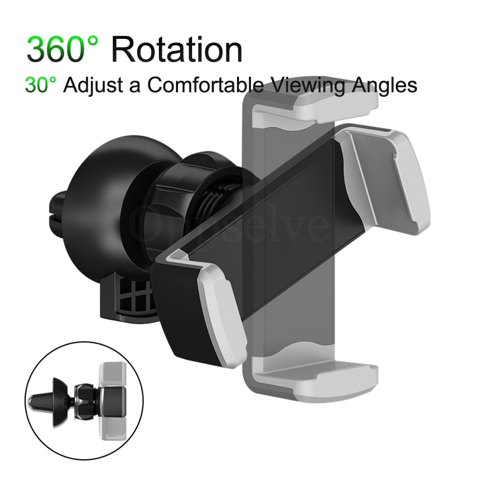Car Phone Holder Stand 360 Rotation Air Vent Clip Mount - Image 2